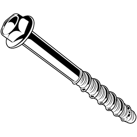Torquemaster Masonry Screw, 1/2" Dia., Hex, 8 in L, Steel Blue Ruspert, 10 PK 54917